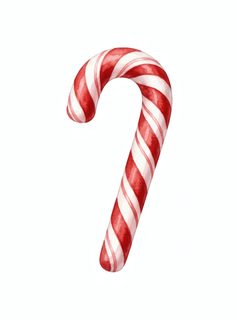 watercolor candy cane