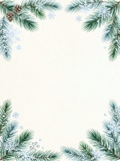 watercolor winter frame