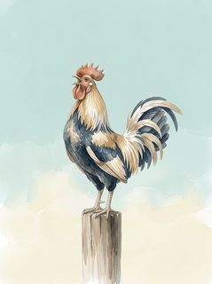 crowing rooster illustration