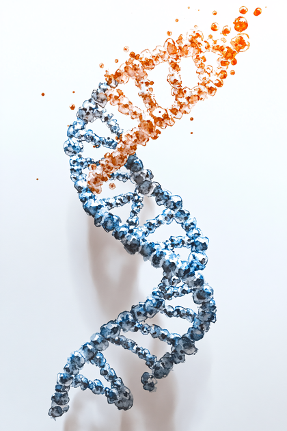 Watercolor DNA Strand