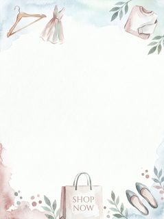 watercolor shopping border
