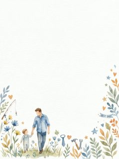 father child floral frame