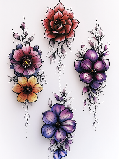 Watercolor Floral Arrangements
