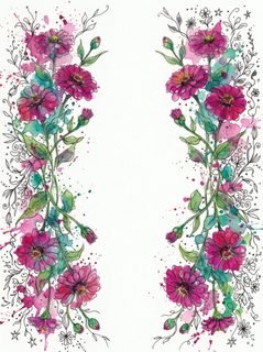 watercolor floral border