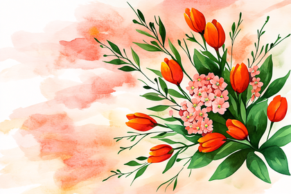 Watercolor Floral Bouquet