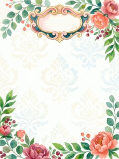 floral damask border