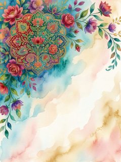 floral watercolor mandala
