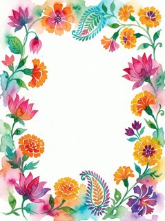 watercolor floral border