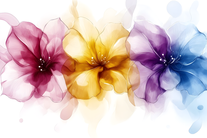 Watercolor Floral Trio
