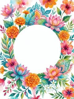watercolor floral frame