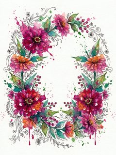 floral watercolor wreath
