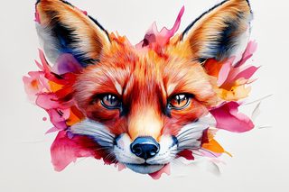 Watercolor Fox Portrait