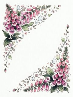 foxglove floral border