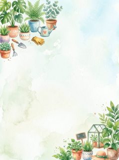 watercolor garden border