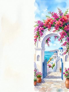 greek island archway