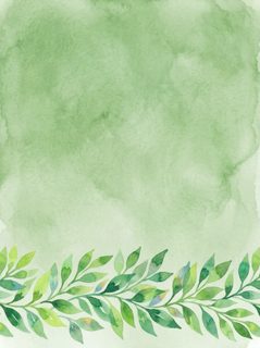 green watercolor leaves