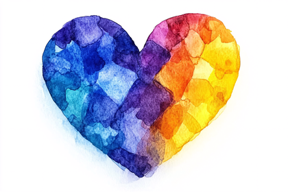 Free Download Watercolor Heart Illustration for Love and Emotions