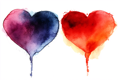 Watercolor Hearts