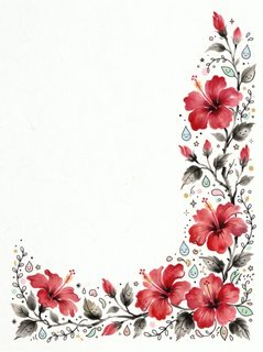 red hibiscus border