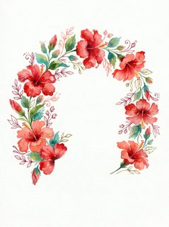 hibiscus floral frame