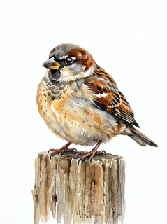 sparrow on post