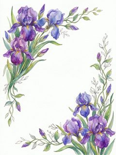 iris floral frame
