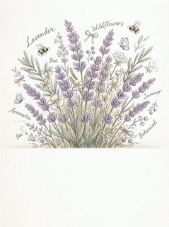Watercolor Lavender And Wildflower Bouquet Illustration