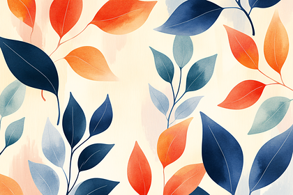 Watercolor Leaves Pattern