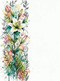 watercolor-lily-border