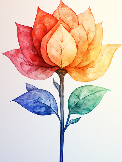 Watercolor Lotus Bloom