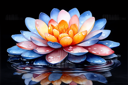 Watercolor Lotus Flower