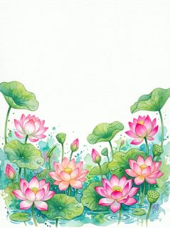 watercolor-lotus-border