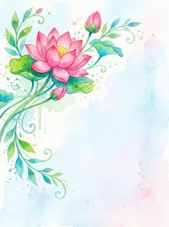 watercolor-lotus-border