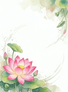 watercolor lotus border