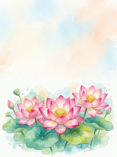 watercolor lotus background