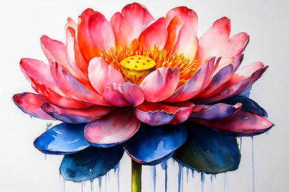 Watercolor Lotus Flower