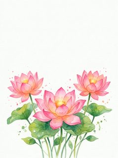 watercolor lotus bouquet