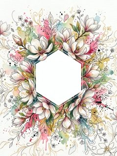 magnolia floral frame