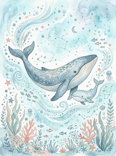 whale mother calf