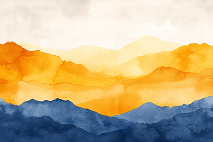 Watercolor Mountain Range