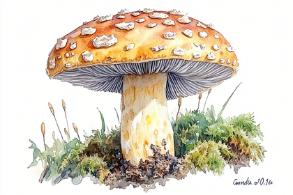 Watercolor Mushroom