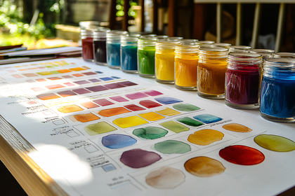Watercolor Paints and Color Swatches