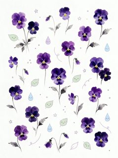 watercolor pansy pattern