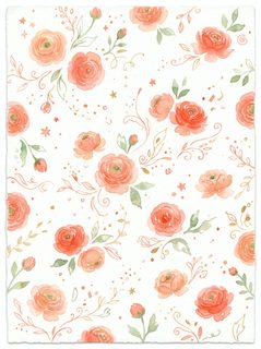 peach watercolor flowers