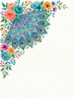 peacock feather floral corner