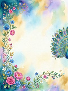 peacock flower frame