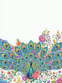 watercolor peacock illustration