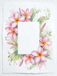 plumeria floral frame