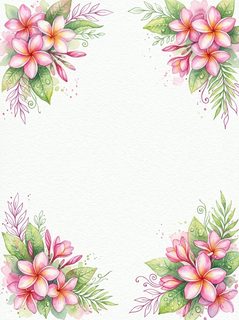 plumeria flower frame
