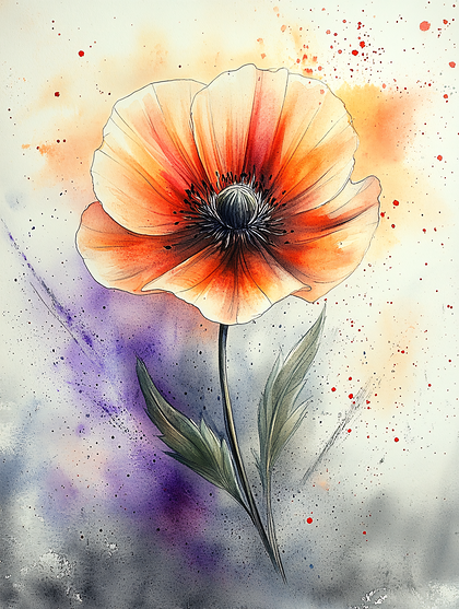 Watercolor Poppy